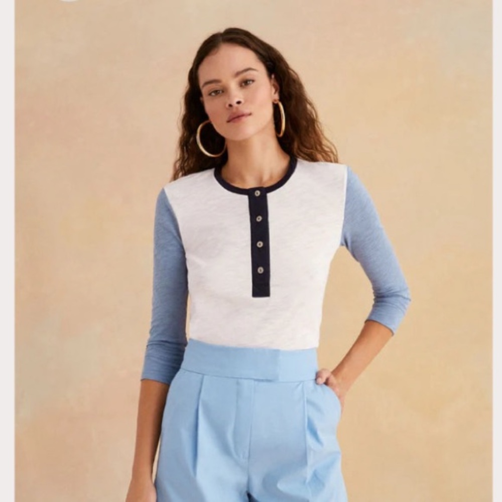 Goldie Lewinter Color Pop Henley Top